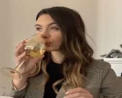 Ema Luketin consuming alcohol